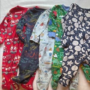 Infant Sleepers Red and Blue Footies One Piece Sleepwear Size 0-3 Months Boys